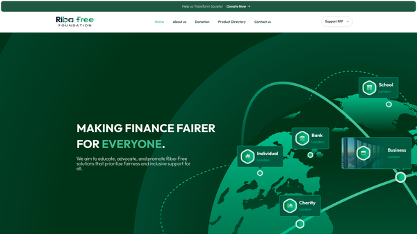 Screenshot of the Riba Free Foundation website