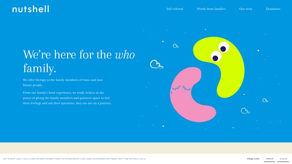 Screenshot of the Nutshell website