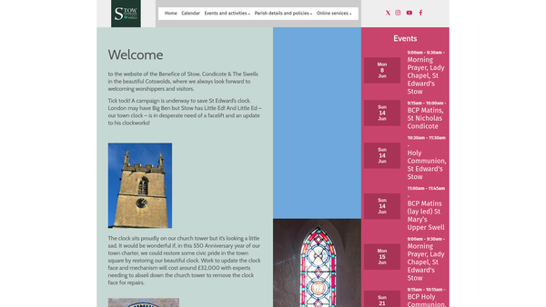 Screenshot of the The Parochial Church Council For The Ecclesiastical Parish Of St Edward's Stow-On-The-Wold website