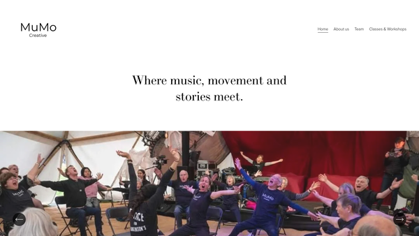 Screenshot of the Mumo Creative website
