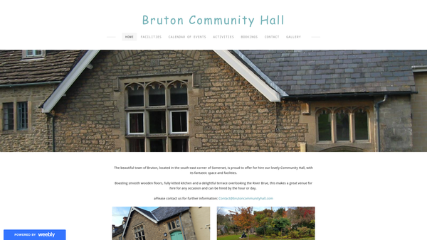 Screenshot of the Bruton Community Hall website