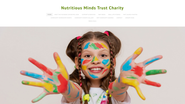 Screenshot of the Nutritious Minds Trust website