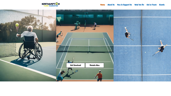 Screenshot of the Northampton Tennis Foundation website