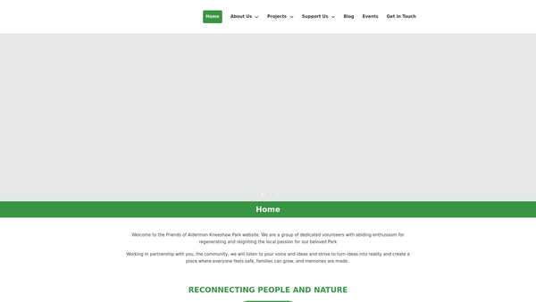 Screenshot of the Friends Of Alderman Kneeshaw Park website