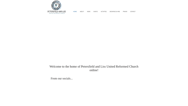 Screenshot of the Petersfield And Liss United Reformed Church Charity website