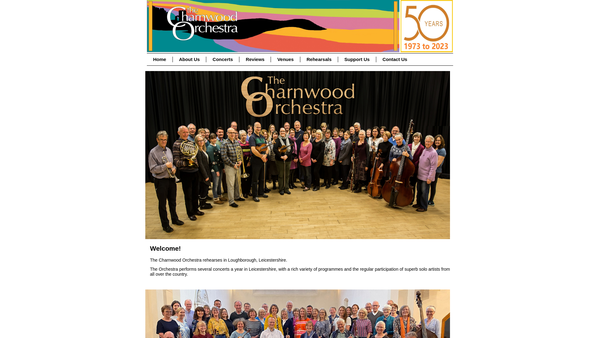 Screenshot of the The Charnwood Orchestra website