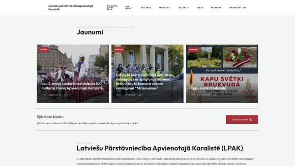 Screenshot of the Latvian Diaspora Representatives Of The United Kingdom website