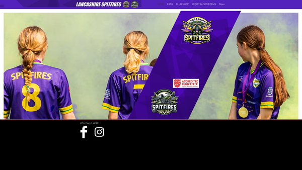 Screenshot of the Lancashire Spitfires Powerchair FC website