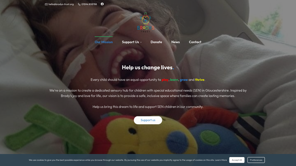 Screenshot of the Brody's Trust website