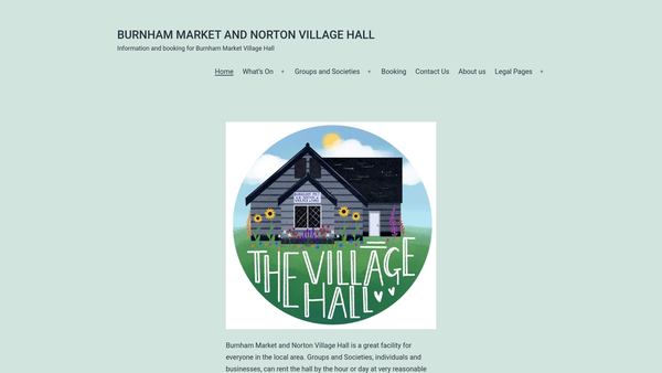 Screenshot of the The Burnham Market And Norton Village Hall website