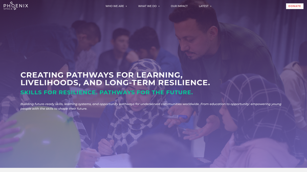 Screenshot of the Phoenix Space website
