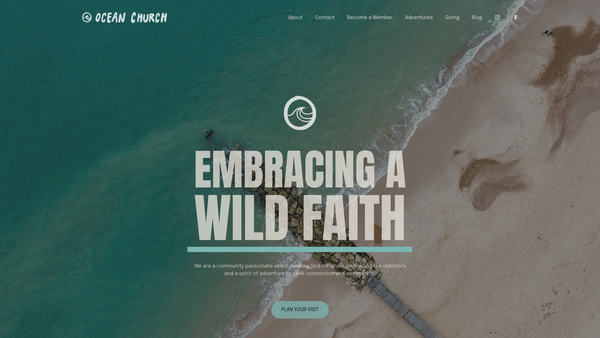Screenshot of the Ocean Baptist Church website