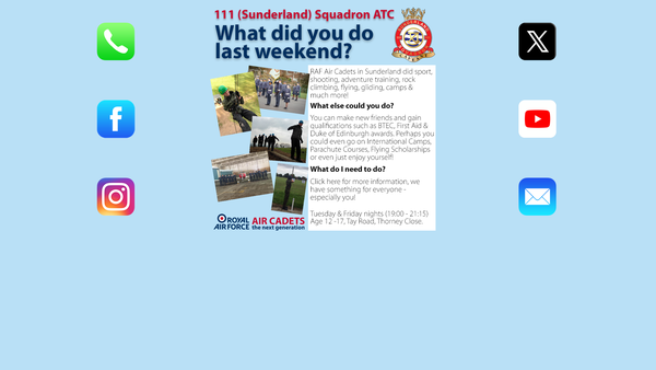 Screenshot of the 111 (Sunderland) Squadron Atc website
