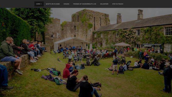 Screenshot of the Cockermouth Festivals Group CIO website
