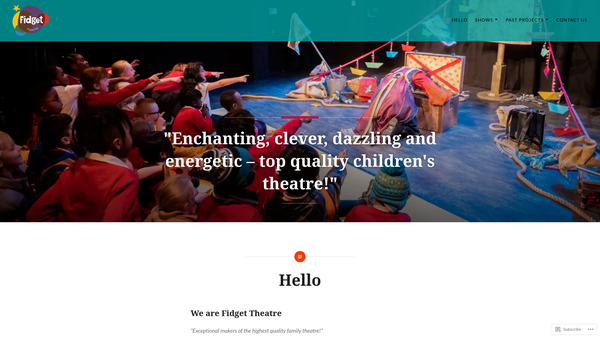 Screenshot of the Fidget Theatre website