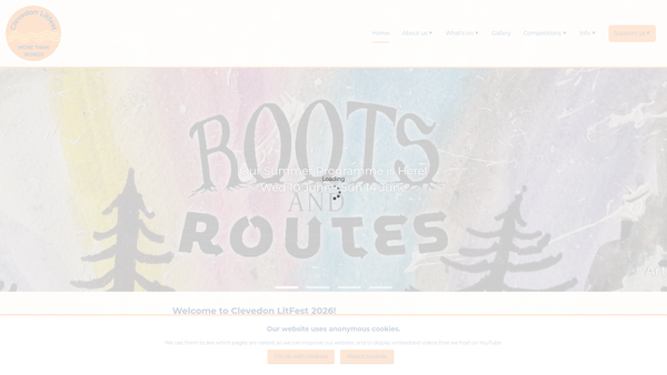 Screenshot of the Clevedon Litfest website