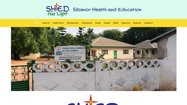 Screenshot of the Shed The Light Gambia website