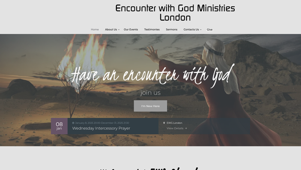 Screenshot of the Encounter With God Ministries London website