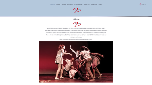 Screenshot of the Act2 Aid website