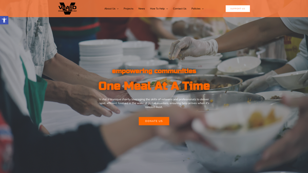 Screenshot of the V-Aid website