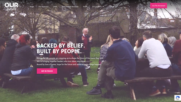 Screenshot of the Our Future website