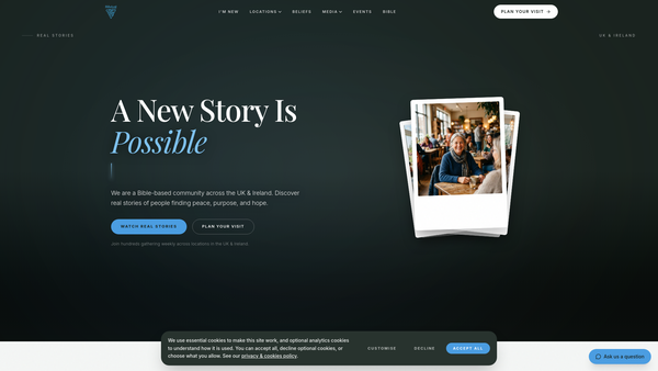 Screenshot of the Bristol Revival Fellowship website