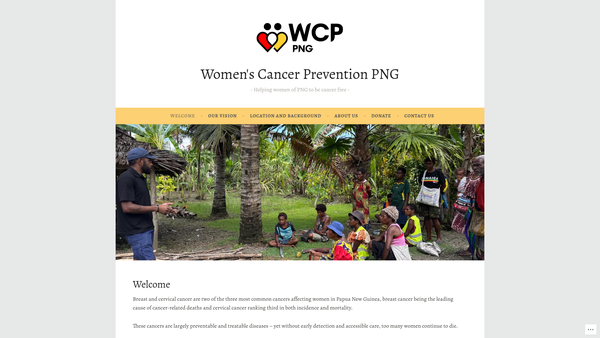 Screenshot of the Women's Cancer Prevention Png website