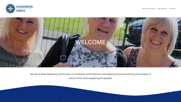 Screenshot of the Coldharbour Evangelical Free Church website