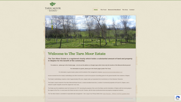 Screenshot of the Tarn Moor Estate website