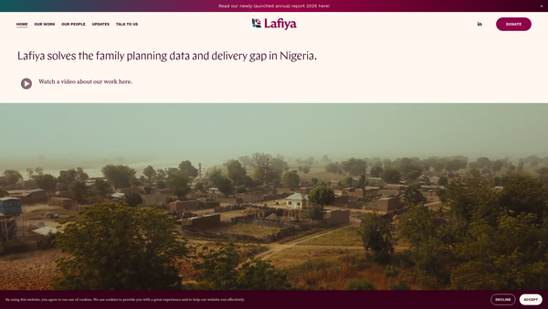 Screenshot of the Lafiya Nigeria Ltd website
