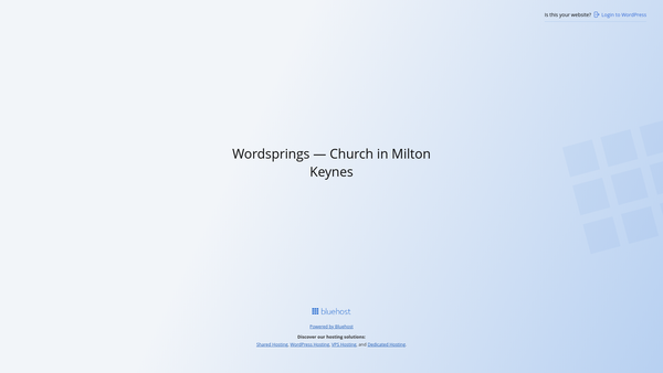 Screenshot of the Wordsprings Church website