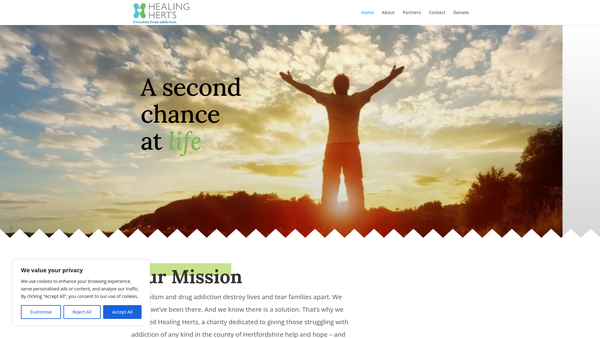Screenshot of the Healing Herts website