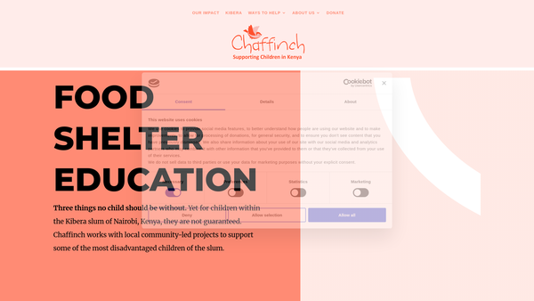 Screenshot of the Chaffinch website