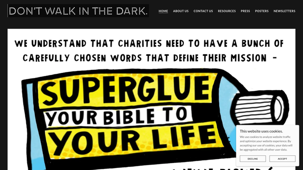 Screenshot of the Don't Walk In The Dark website