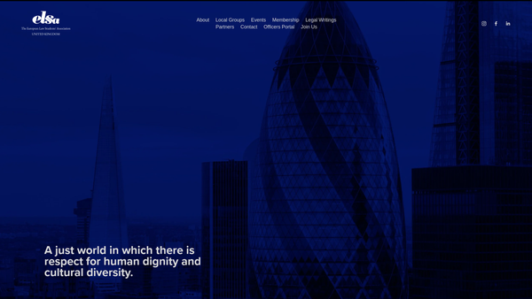 Screenshot of the European Law Students' Association United Kingdom website