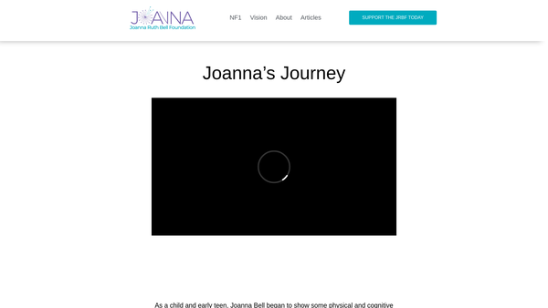 Screenshot of the Joanna Ruth Bell Foundation website