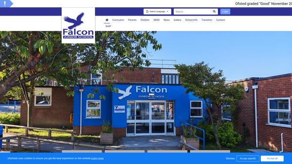 Screenshot of the Friends Of Falcon PTFA website