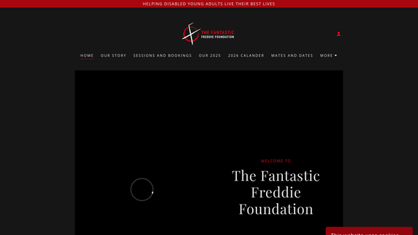 Screenshot of the The Fantastic Freddie Foundation website