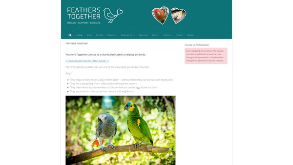 Screenshot of the Feathers Together Limited website