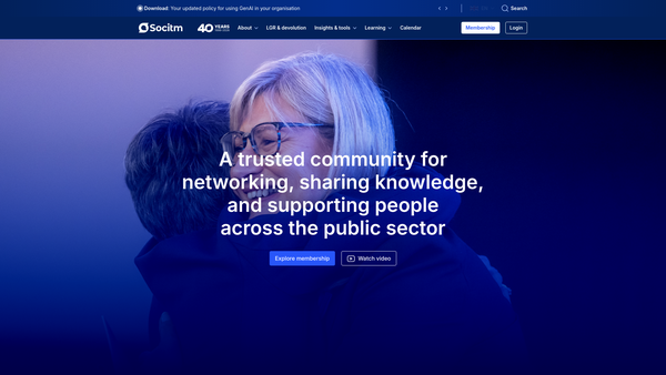 Screenshot of the Socitm website