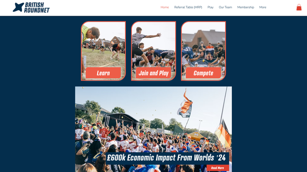 Screenshot of the British Roundnet website