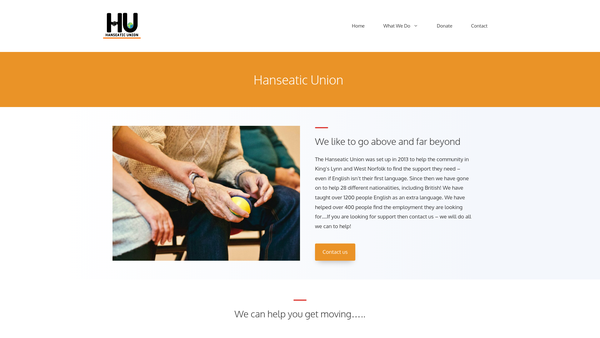Screenshot of the Hanseatic Union website