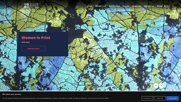 Screenshot of the The William Morris Gallery Trust website