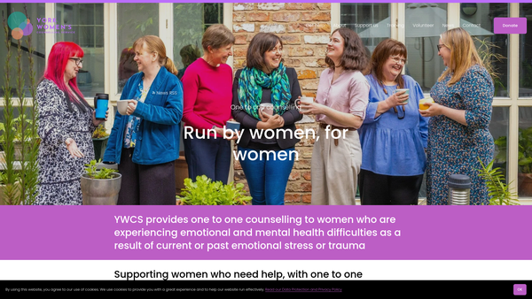 Screenshot of the York Women's Counselling Service website