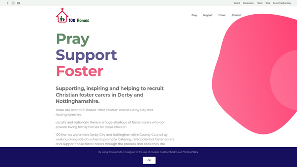 Screenshot of the 100 Homes website