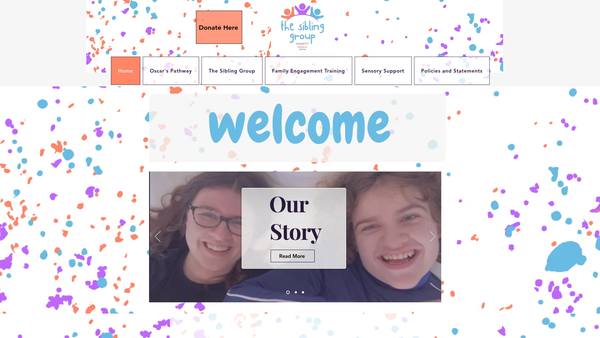 Screenshot of the The Sibling Group website