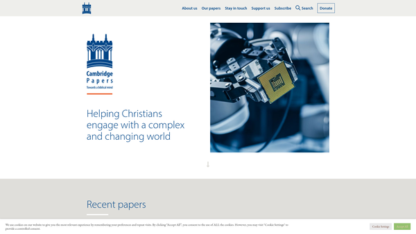 Screenshot of the Cambridge Papers Limited website