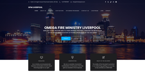 Screenshot of the Omega Fire Ministries Liverpool website