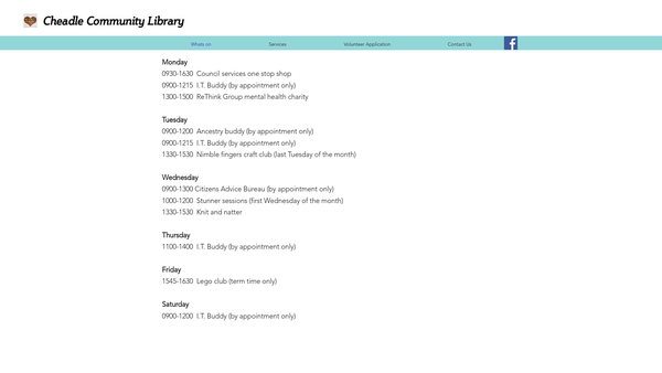 Screenshot of the Cheadle Community Information And Resource Group website