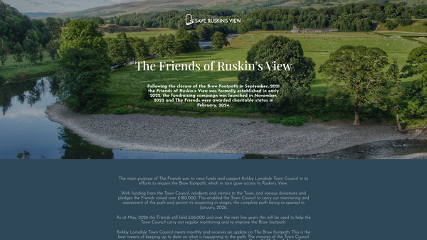 Screenshot of the The Friends Of Ruskin's View website
